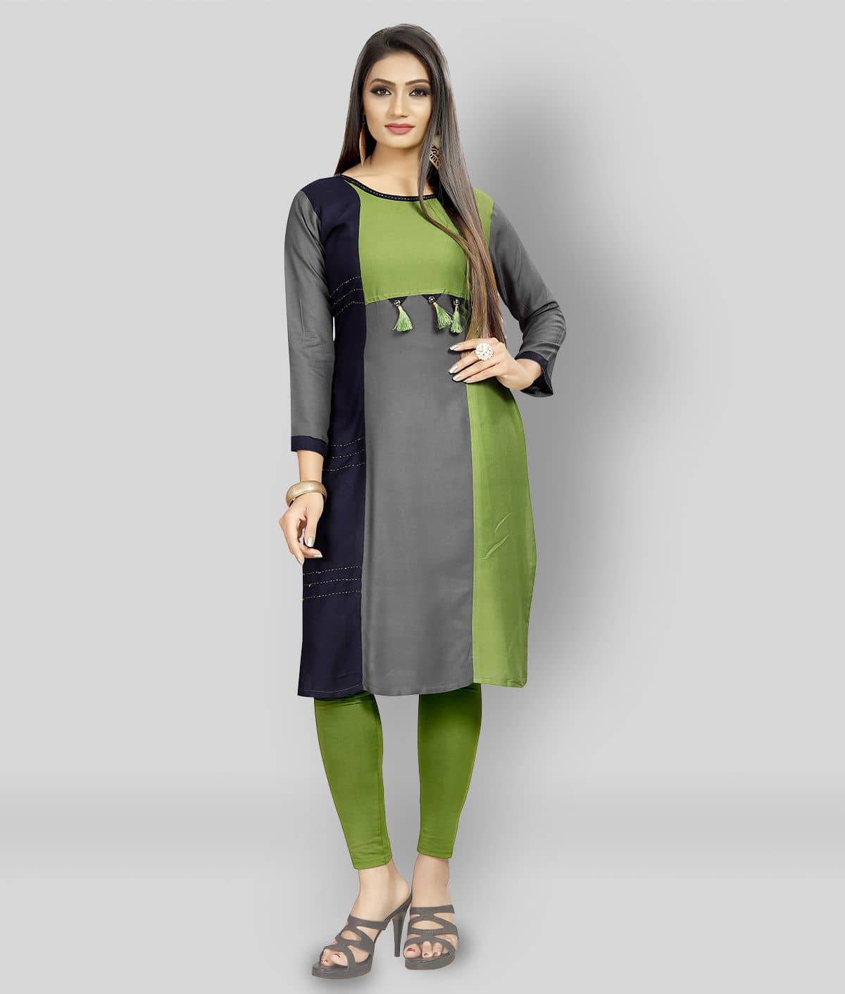 dk life style - Multicolor Rayon Women's Straight Kurti ( Pack of 1 ) - Kurtis, Tunics | Buy online on ZillyBuy