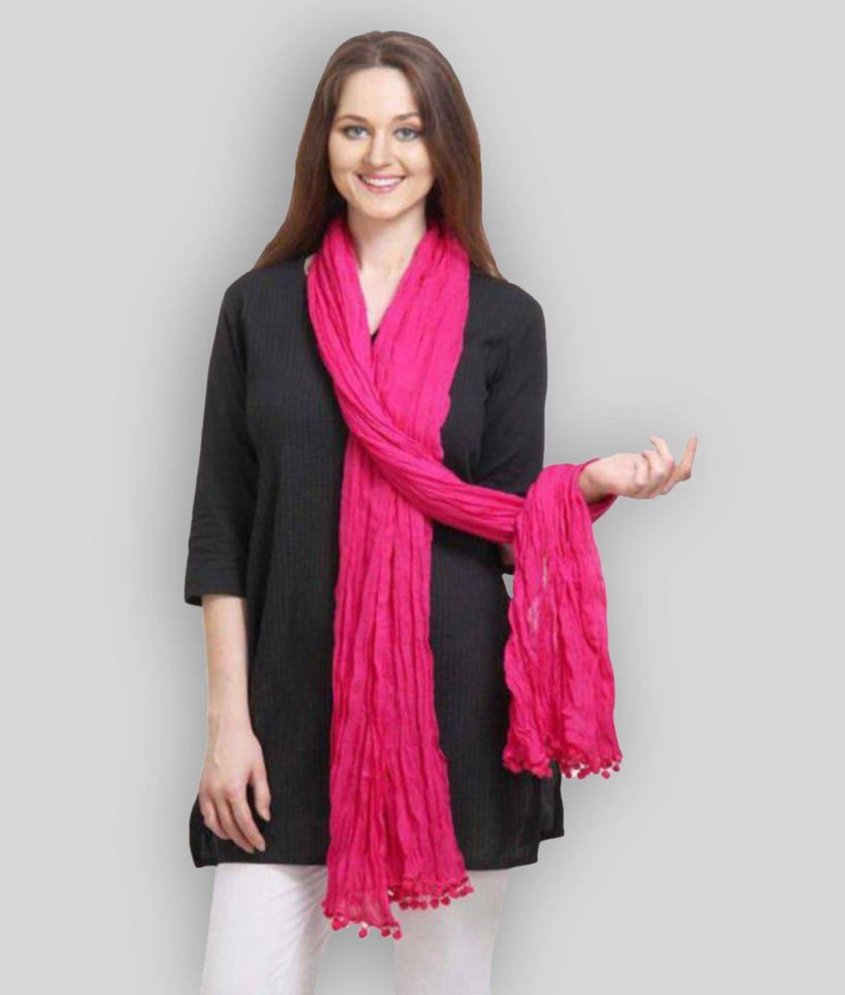     			Apratim Pink Cotton Dupatta
