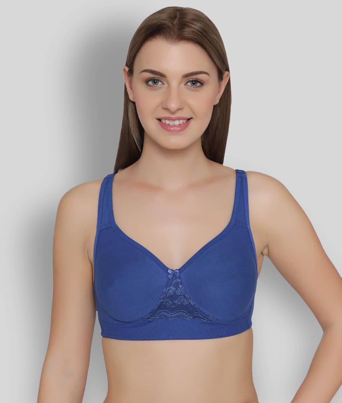 Clovia Lace Non Padded Women's T-Shirt Bra ( Blue )