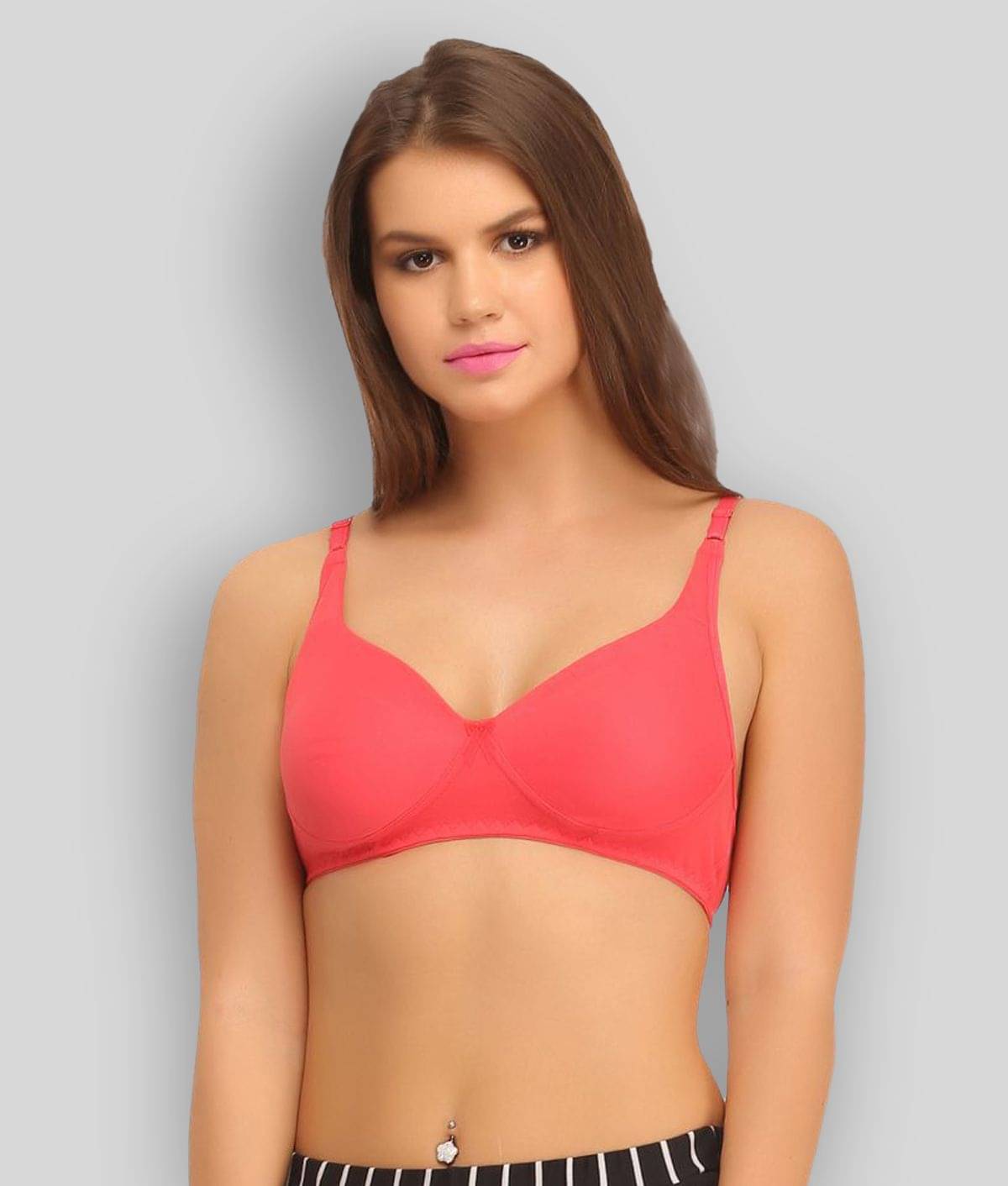 Clovia Cotton Lightly Padded Women's Everyday Bra ( Pink ) Clovia Cotton Lightly Padded Women's Everyday Bra ( Pink )