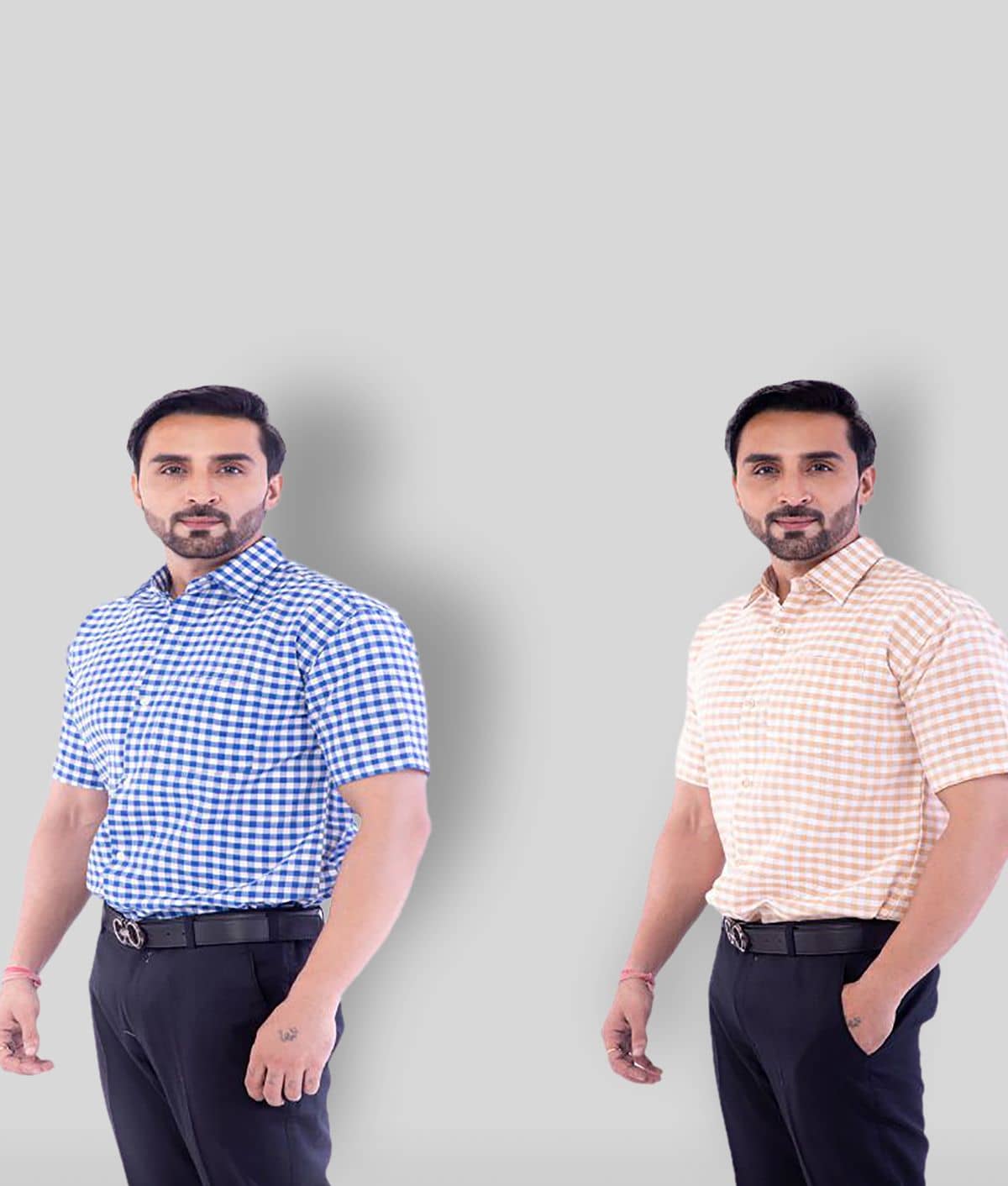 DESHBANDHU DBK Multicolor Cotton Regular Fit Half Sleeves Men's Casual Shirt ( Pack of 2 )