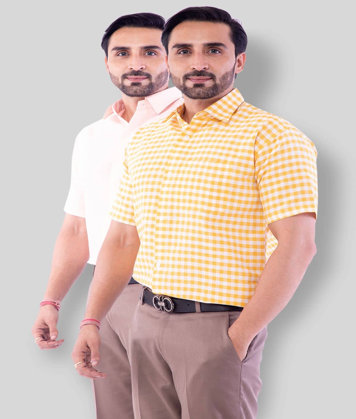 DESHBANDHU DBK Multicolor Cotton Regular Fit Half Sleeves Men's Casual Shirt ( Pack of 2 )