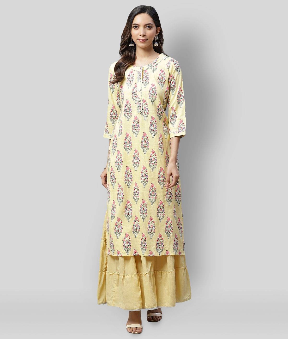     			Divena - Yellow Rayon Women's Stitched Salwar Suit ( Pack of 1 )