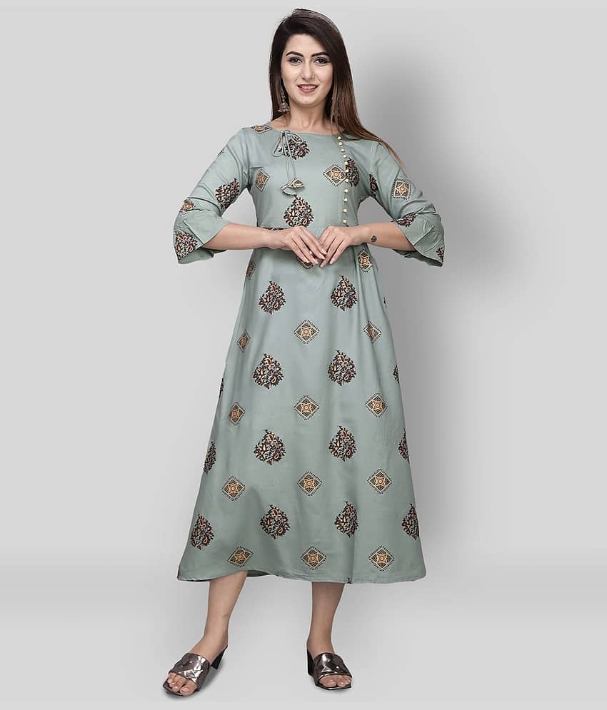 EXPORTHOUSE - Multicolor Rayon Women's Flared Kurti - Kurtis, Tunics | Buy online on ZillyBuy