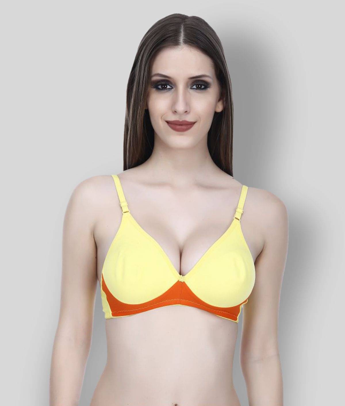     			Elina Cotton Non Padded Women's Teenage Bra ( Yellow )