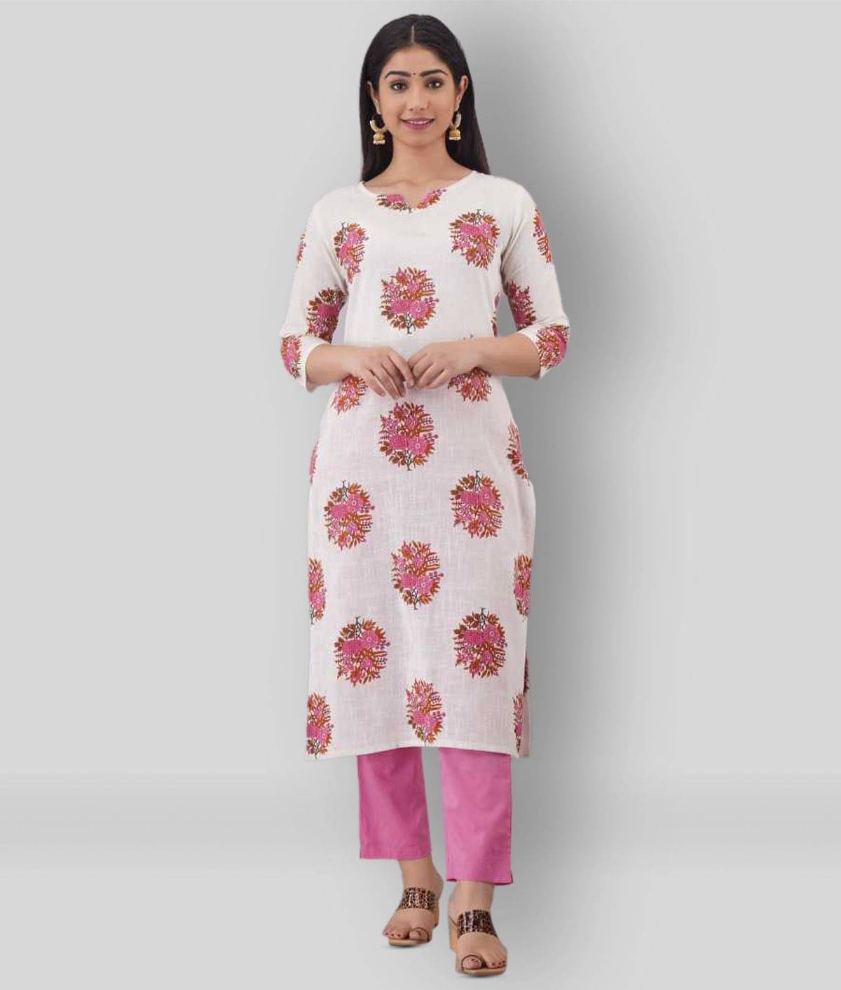 FABRR - White Straight Cotton Women's Stitched Salwar Suit ( Pack of 1 ) FABRR - White Straight Cotton Women's Stitched Salwar Suit ( Pack of 1 )