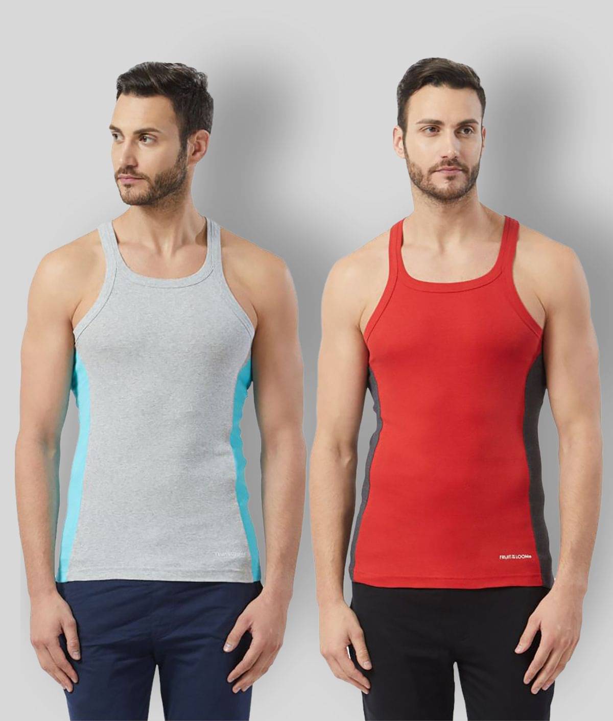 Fruit Of The Loom - Multicolor Cotton Men's Vest ( Pack of 2 ) Fruit Of The Loom - Multicolor Cotton Men's Vest ( Pack of 2 )