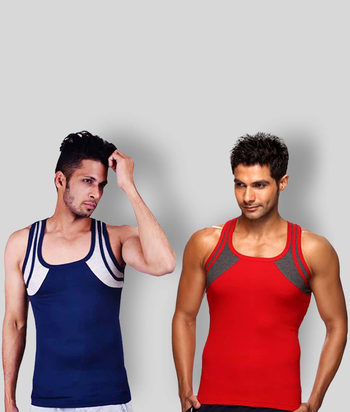 Genx - Multicolor Cotton Men's Vest ( Pack of 2 ) - Nightwear & Loungewear | Buy online on ZillyBuy