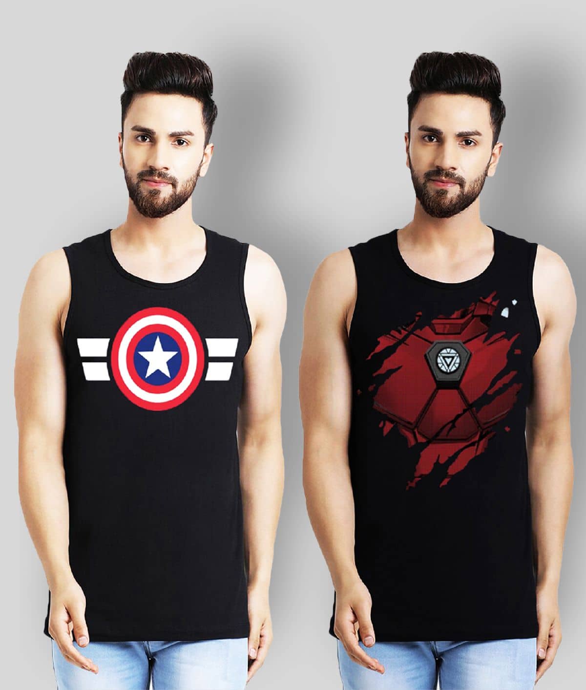 Leotude Pack of 2 Cotton Sleeveless Vest For Men ( Black ) - Nightwear & Loungewear | Buy online on ZillyBuy