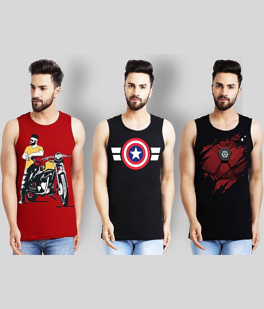 Leotude Pack of 3 Cotton Sleeveless Vest For Men ( Multi ) - Nightwear & Loungewear | Buy online on ZillyBuy