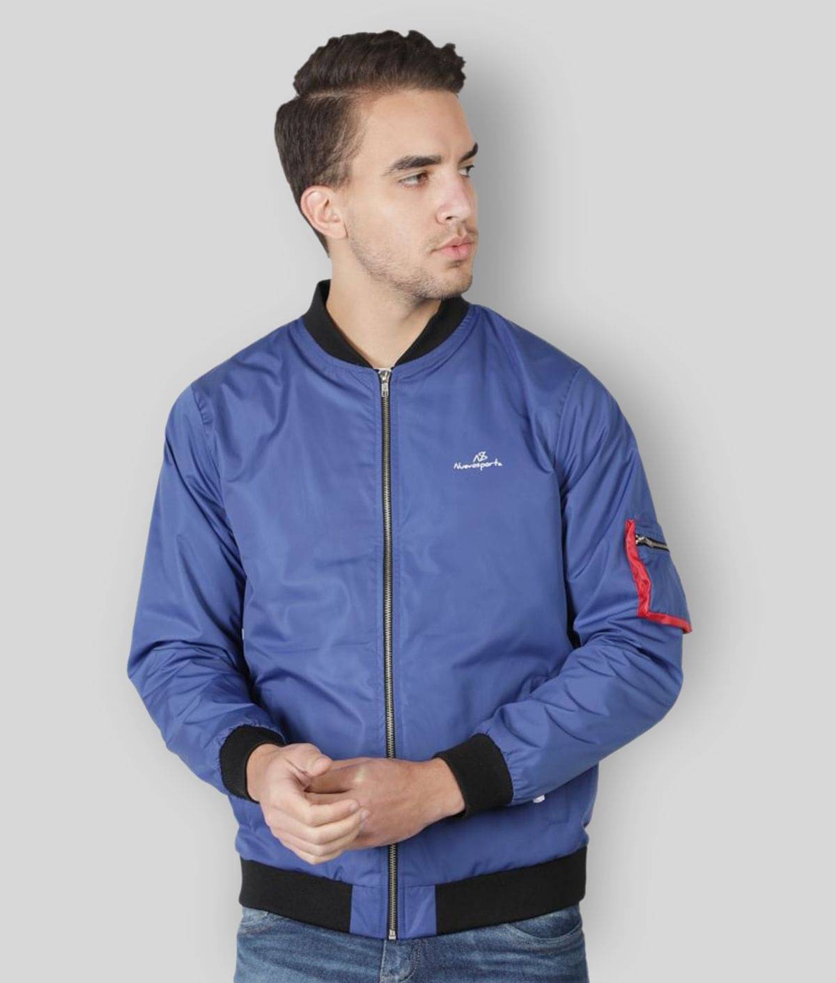 NUEVOSPORTA - Blue Polyester Regular Fit Men's Casual Jacket ( Pack of 1 ) NUEVOSPORTA - Blue Polyester Regular Fit Men's Casual Jacket ( Pack of 1 )