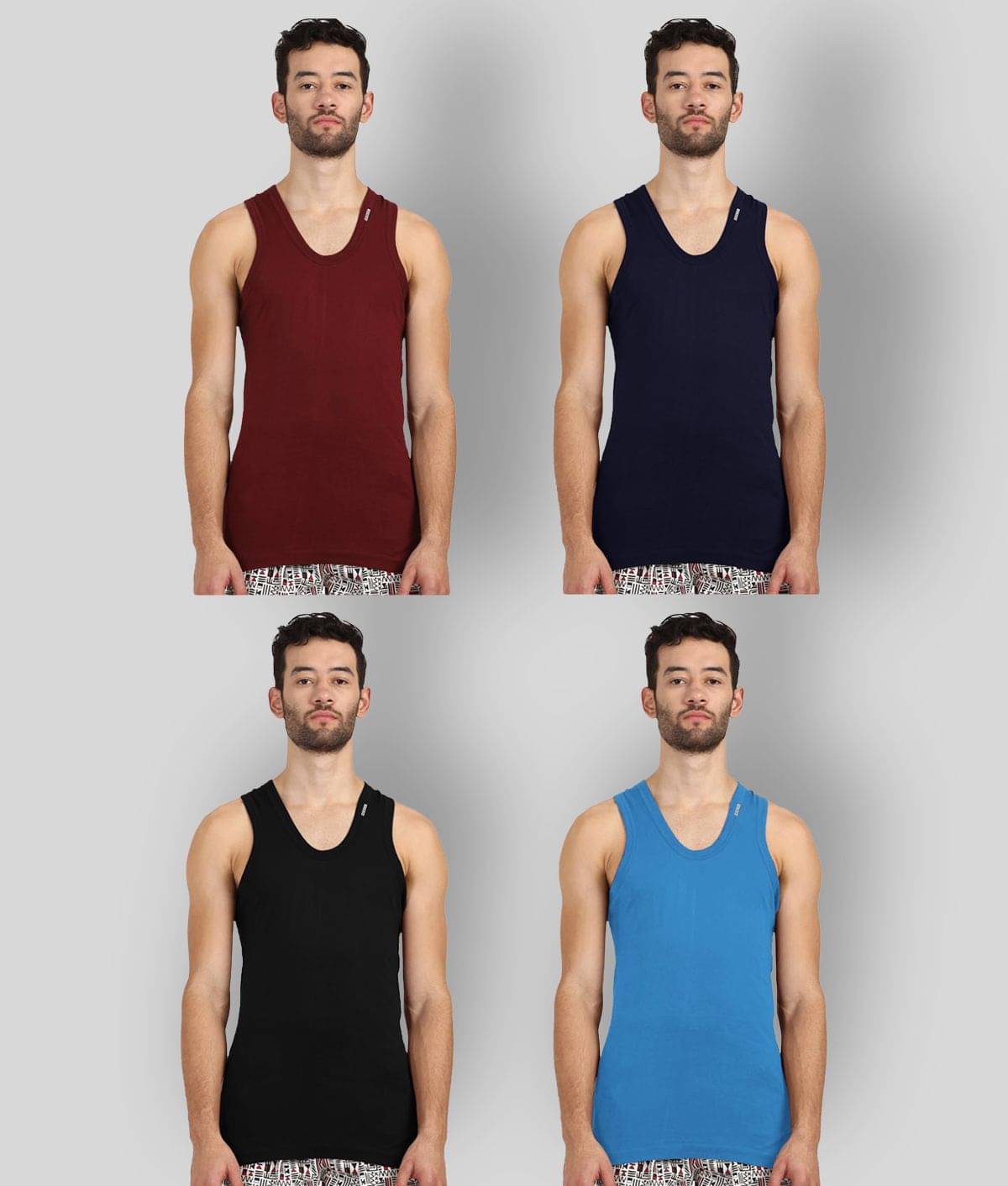     			Rupa Frontline - Multicolor Cotton Men's Vest ( Pack of 4 )