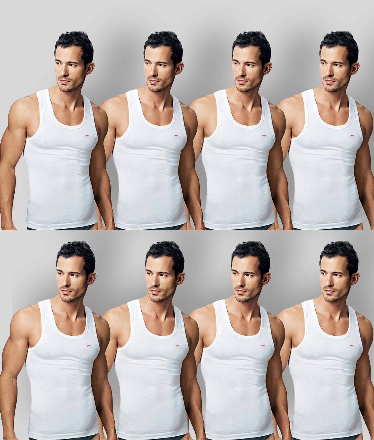 Rupa Jon - White Cotton Men's Vest ( Pack of 8 ) - Nightwear & Loungewear | Buy online on ZillyBuy