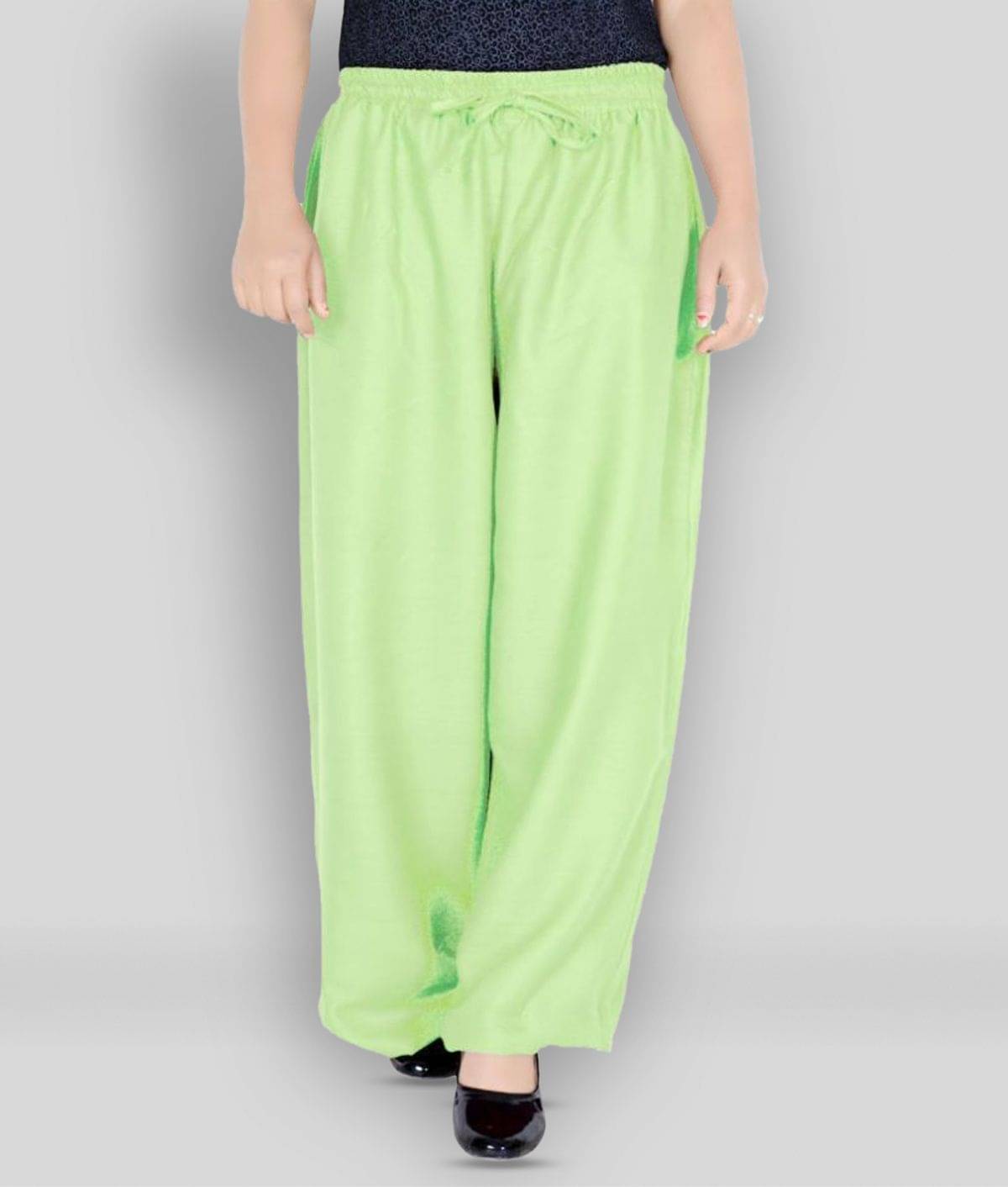     			Sttoffa - Green Rayon Flared Fit Women's Casual Pants  ( Pack of 1 )