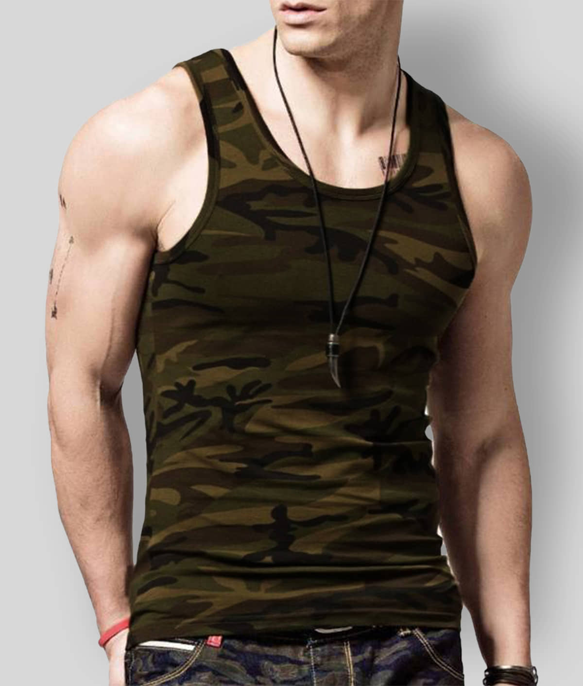 Veirdo Pack of 1 Cotton Sleeveless Vest For Men ( Multicolor ) - Nightwear & Loungewear | Buy online on ZillyBuy