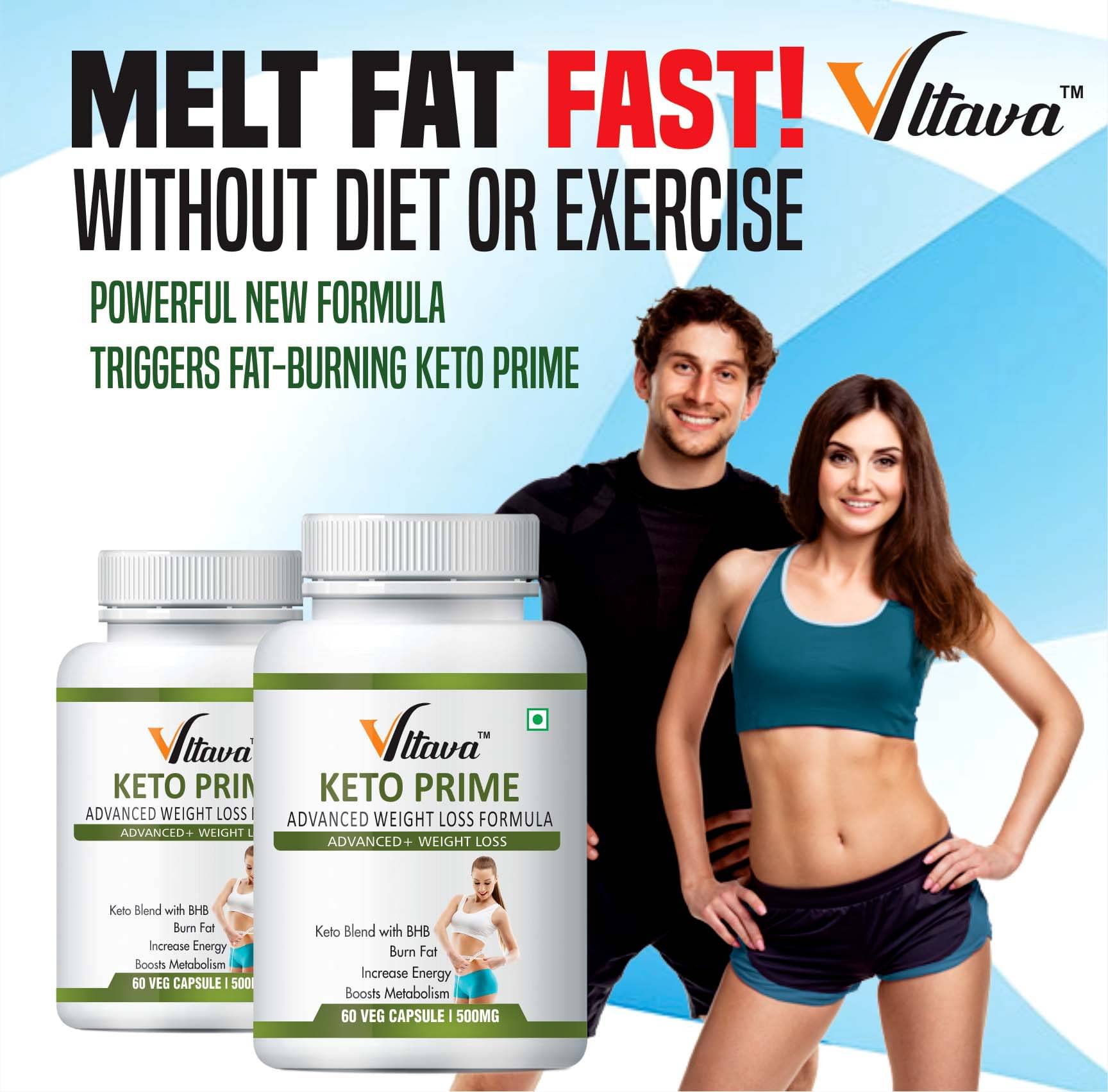     			Vltava Keto Slim Advanced Ultra Weight Loss Supplement 120 mg Unflavoured Pack of 2