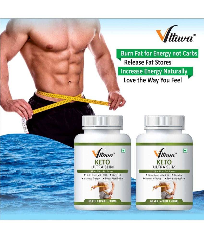     			Vltava Keto Ultra Slim Reduce Fat from Belly, Hips,Thighs 120 mg Unflavoured Pack of 2