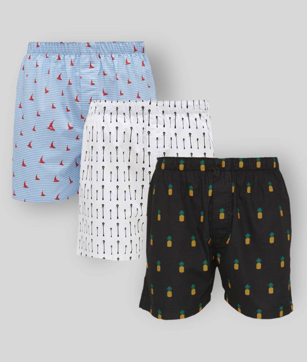 XYXX Pack of 3 Cotton Blend Boxers For Men's ( Multicolor ) XYXX Pack of 3 Cotton Blend Boxers For Men's ( Multicolor )