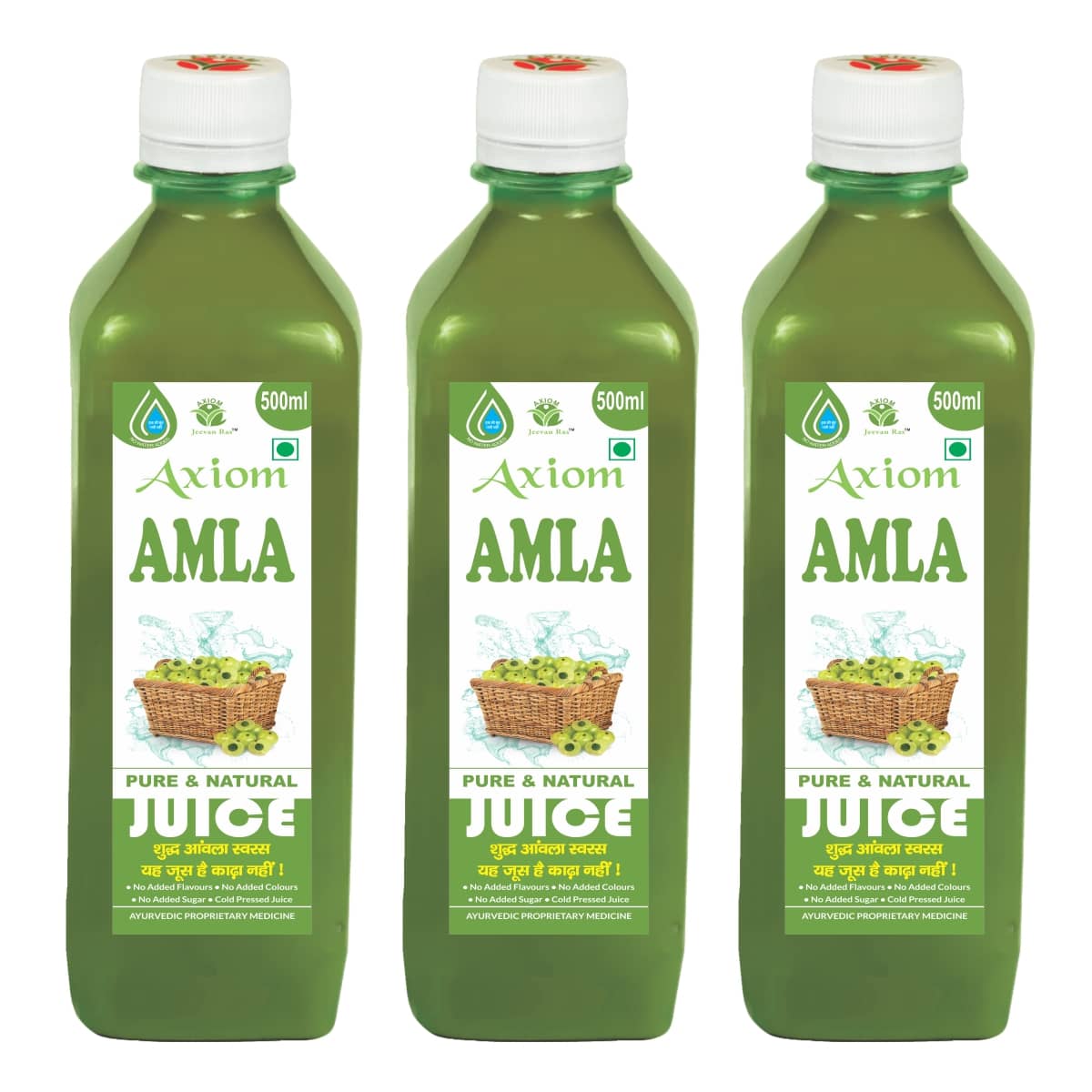 Axiom Amla Juice; 500 ml; Pack of 3 Healthy Hairs | Healthy Eyes | Best Body Tonic | Boost Immunity | Keep Bones Healthy | Control Blood Pressure |