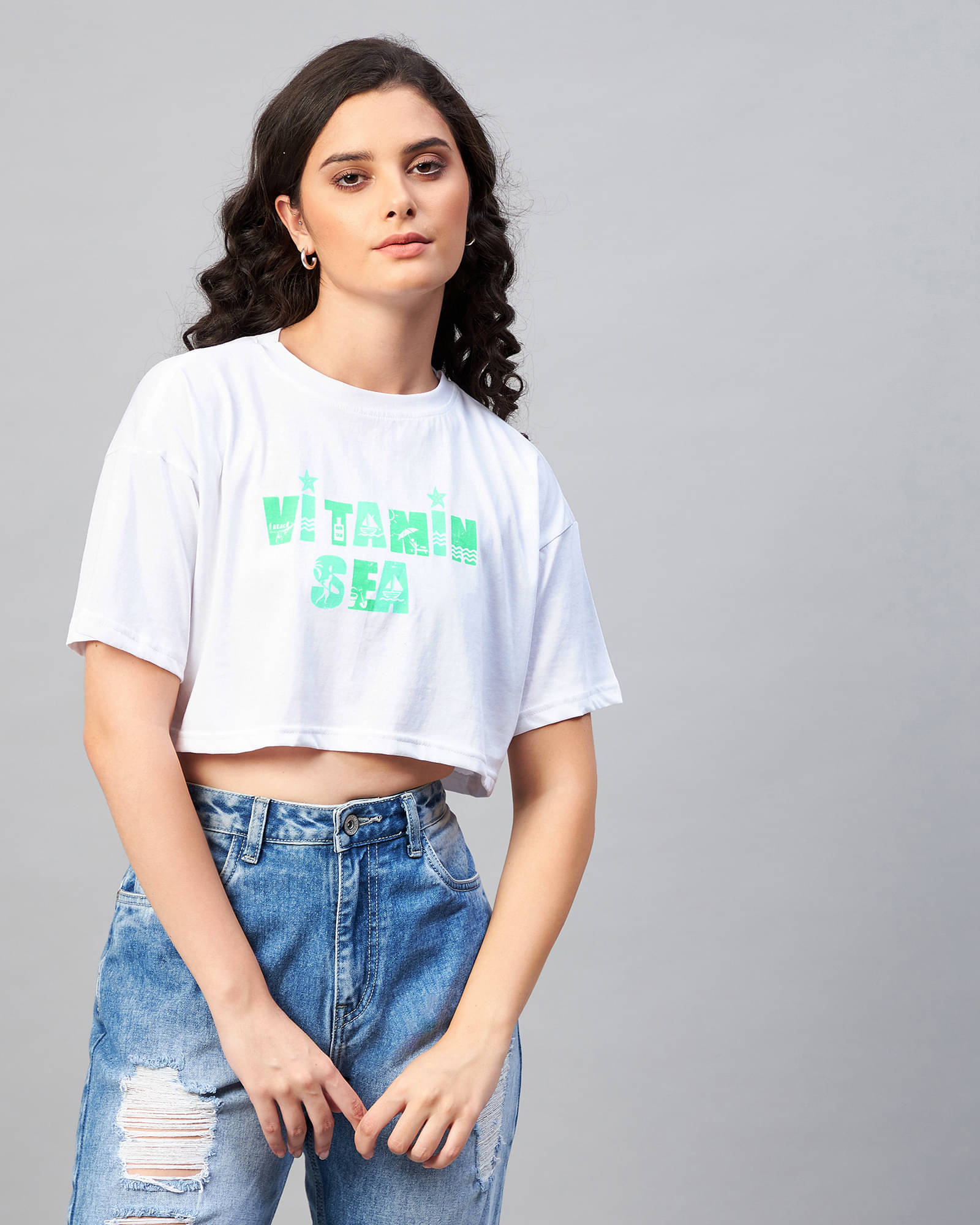 Chimpaaanzee Women Cotton Printed Regular Fit Round Neck T-Shirt ( White ) Chimpaaanzee Women Cotton Printed Regular Fit Round Neck T-Shirt ( White )