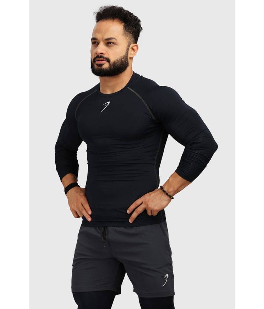 Fuaark - Navy Polyester Slim Fit Men's Compression T-Shirt ( Pack of 1 )     			Fuaark - Navy Polyester Slim Fit Men's Compression T-Shirt ( Pack of 1 )