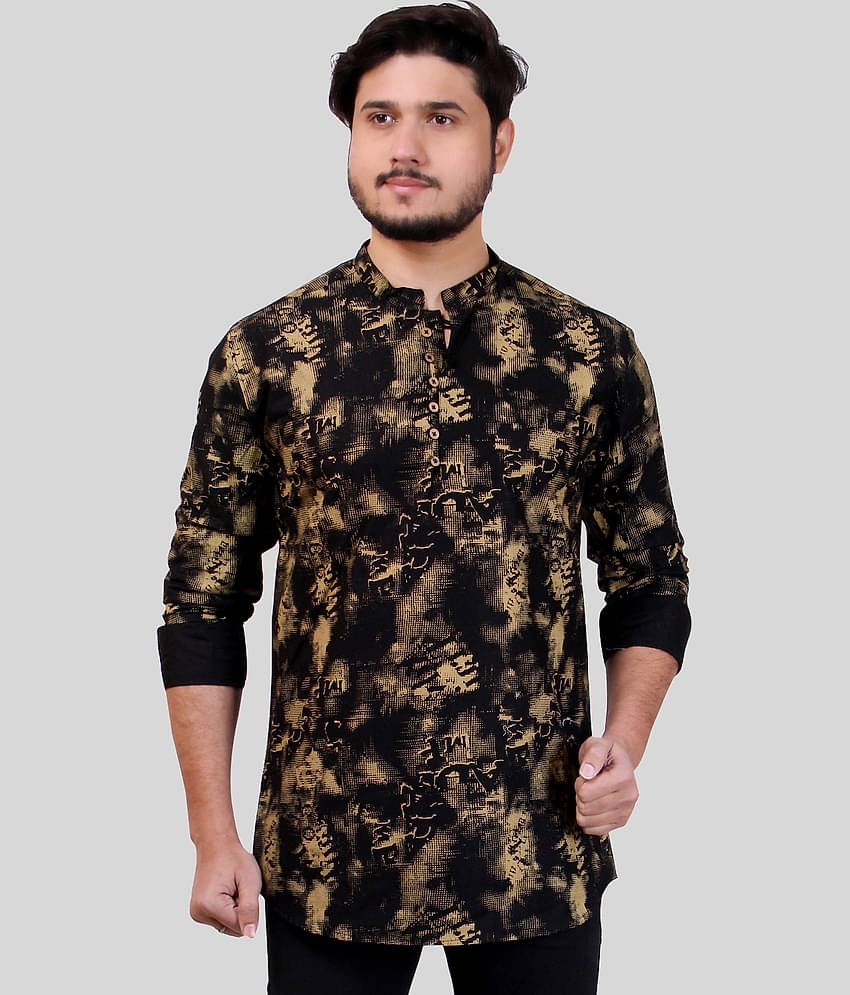 Made In The Shade - Black Cotton Men's Regular Kurta ( Pack of 1 )