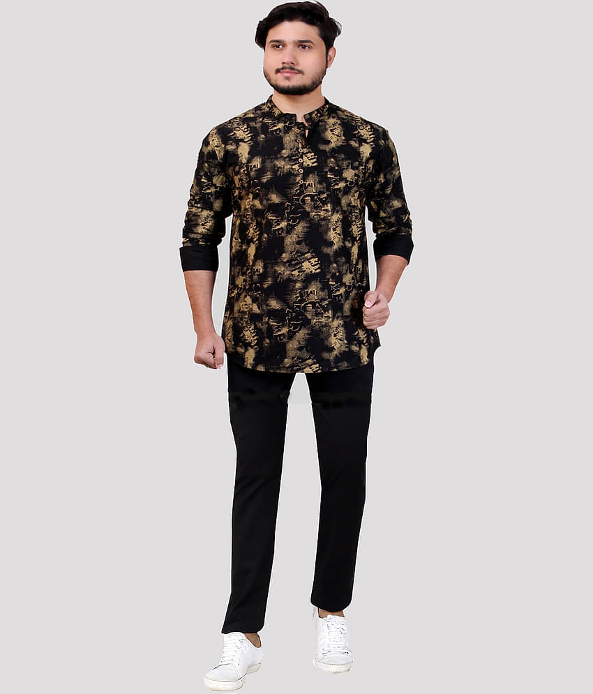 Made In The Shade - Black Cotton Men's Regular Kurta ( Pack of 1 )