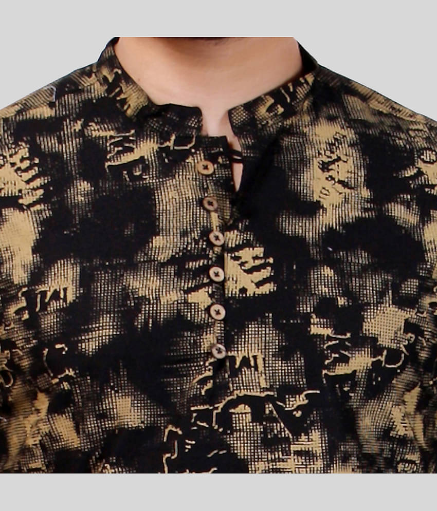 Made In The Shade - Black Cotton Men's Regular Kurta ( Pack of 1 )