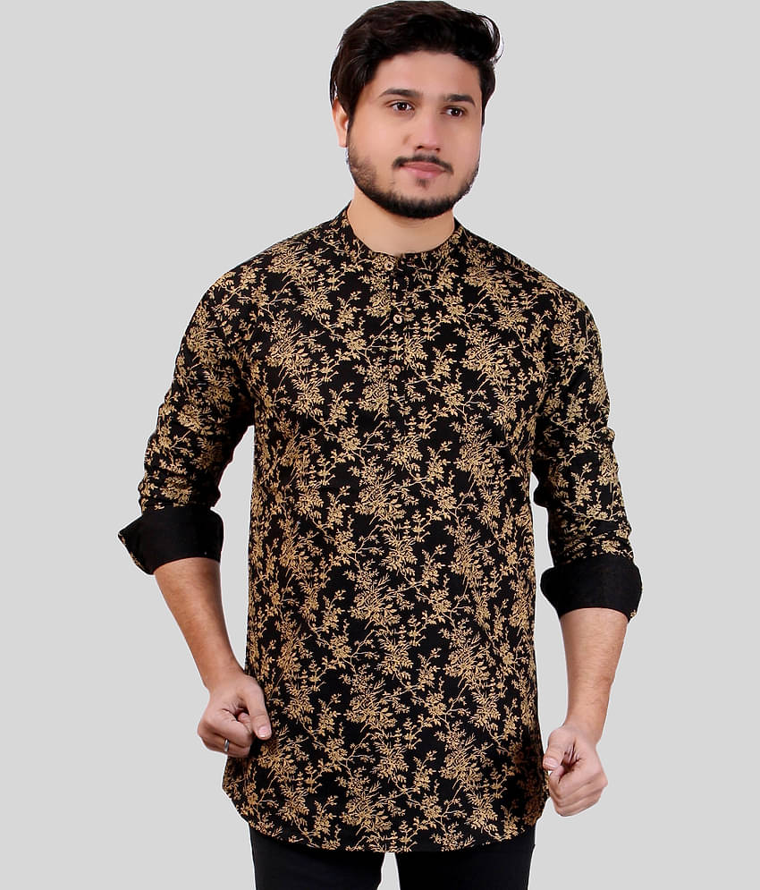 Made In The Shade - Black Cotton Men's Regular Kurta ( Pack of 1 )