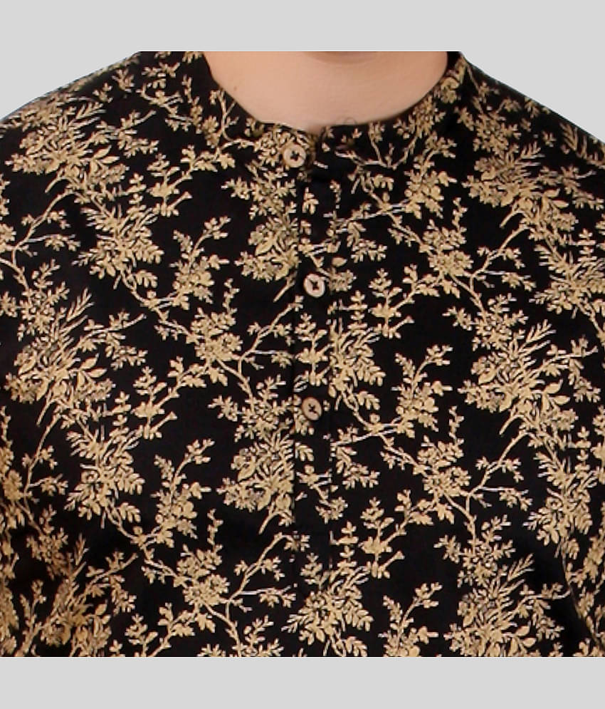 Made In The Shade - Black Cotton Men's Regular Kurta ( Pack of 1 )
