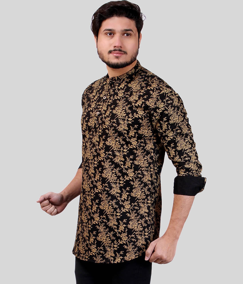 Made In The Shade - Black Cotton Men's Regular Kurta ( Pack of 1 )