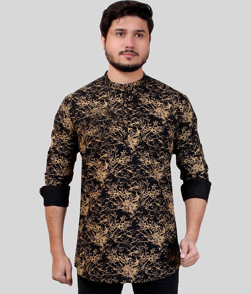 Made In The Shade - Black Cotton Men's Regular Kurta ( Pack of 1 )