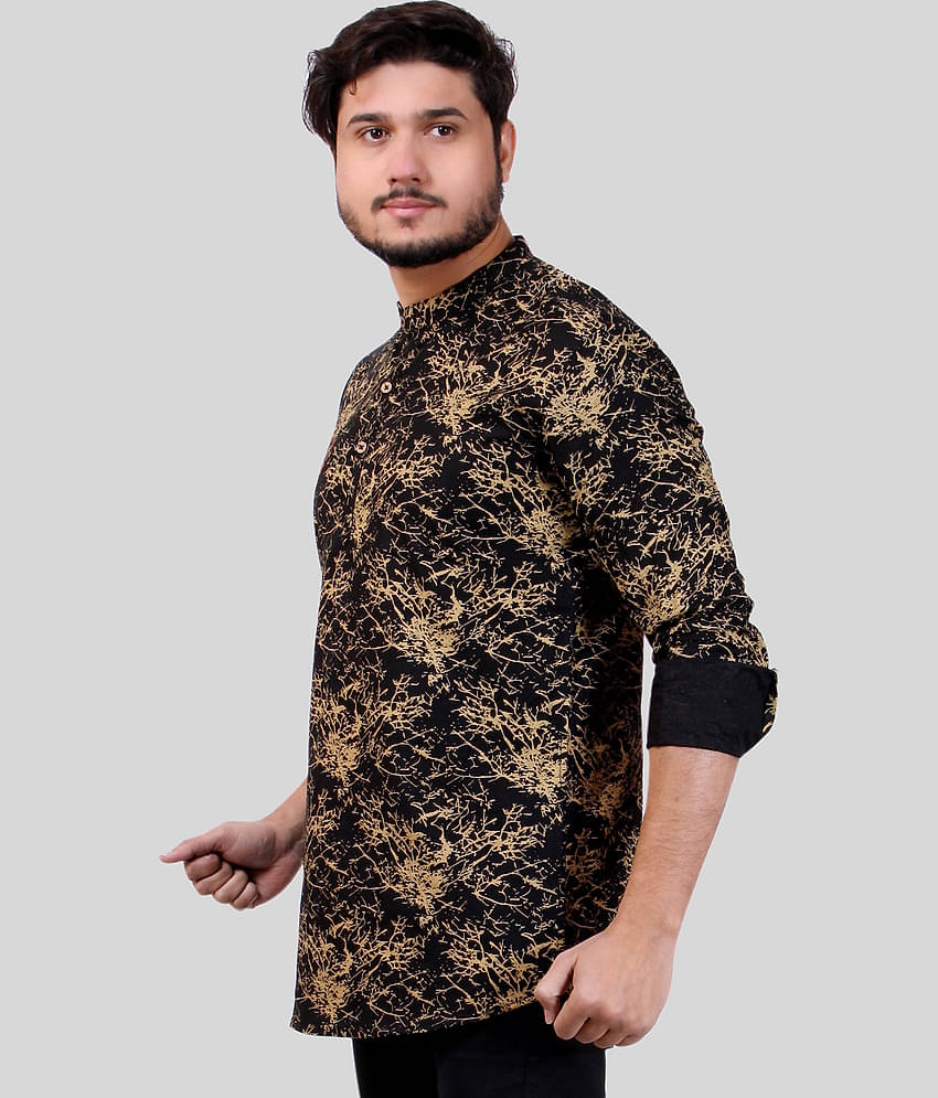 Made In The Shade - Black Cotton Men's Regular Kurta ( Pack of 1 )