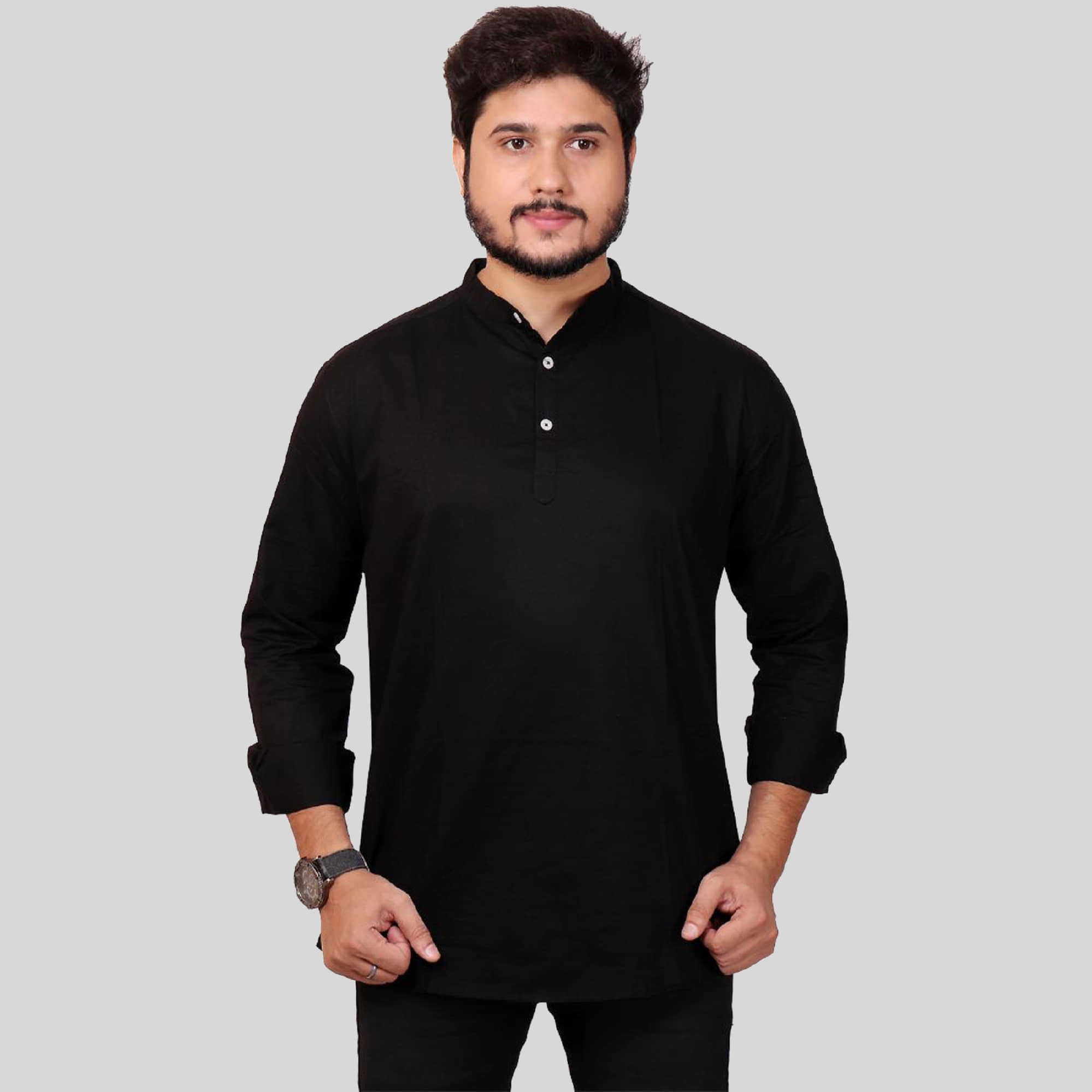 Made In The Shade - Black Cotton Men's Regular Kurta ( Pack of 1 ) - Kurtas & Kurta Sets | Buy online on ZillyBuy