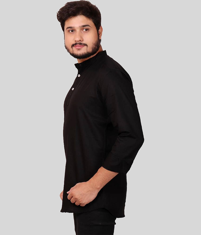 Made In The Shade - Black Cotton Men's Regular Kurta ( Pack of 1 )