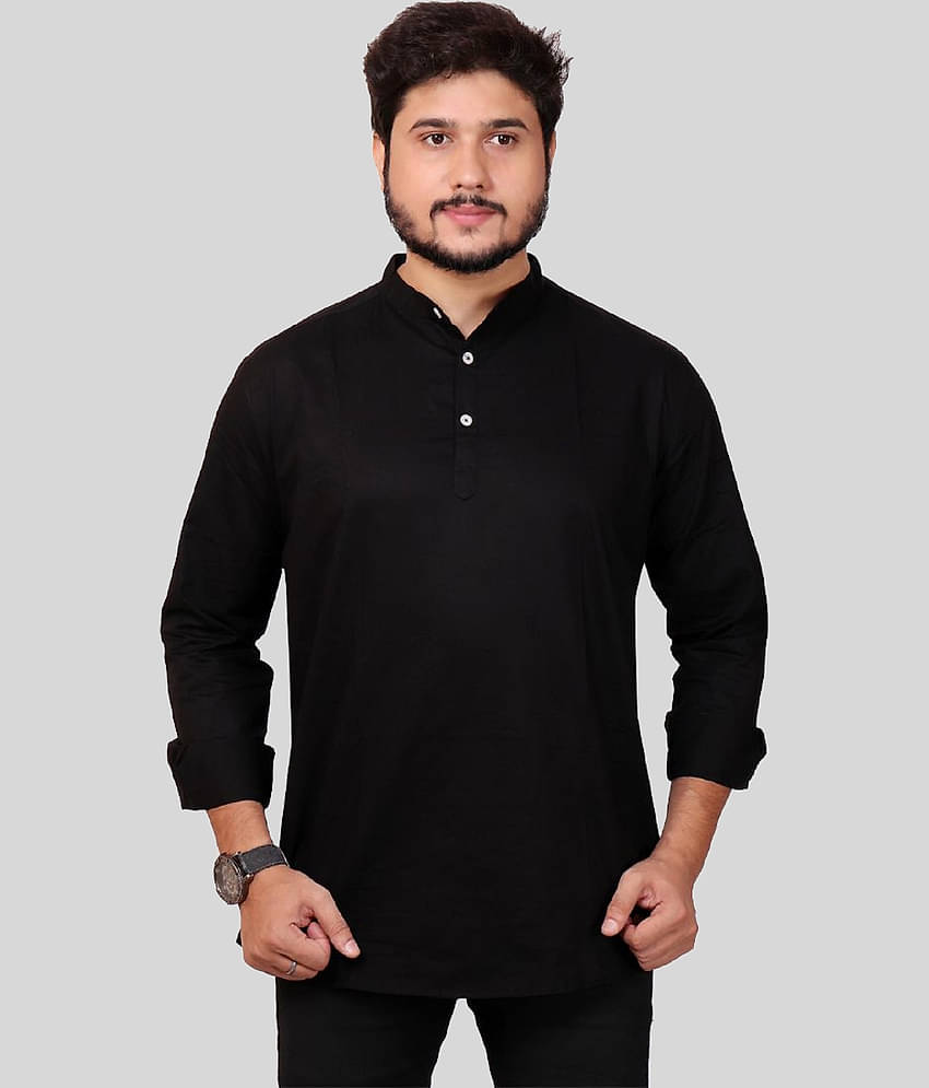 Made In The Shade - Black Cotton Men's Regular Kurta ( Pack of 1 )