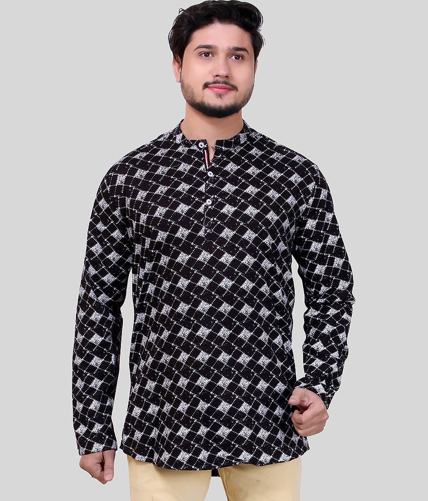 Made In The Shade - Black Cotton Men's Regular Kurta ( Pack of 1 )