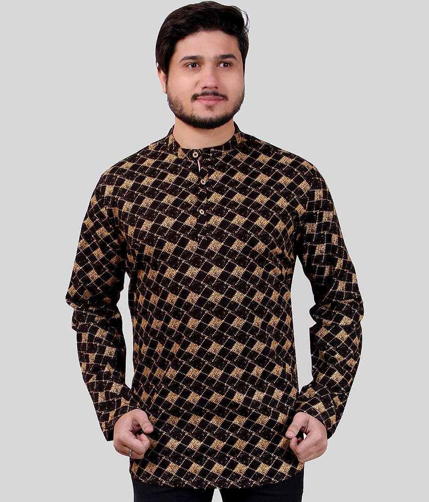 Made In The Shade - Black Cotton Men's Regular Kurta ( Pack of 1 )