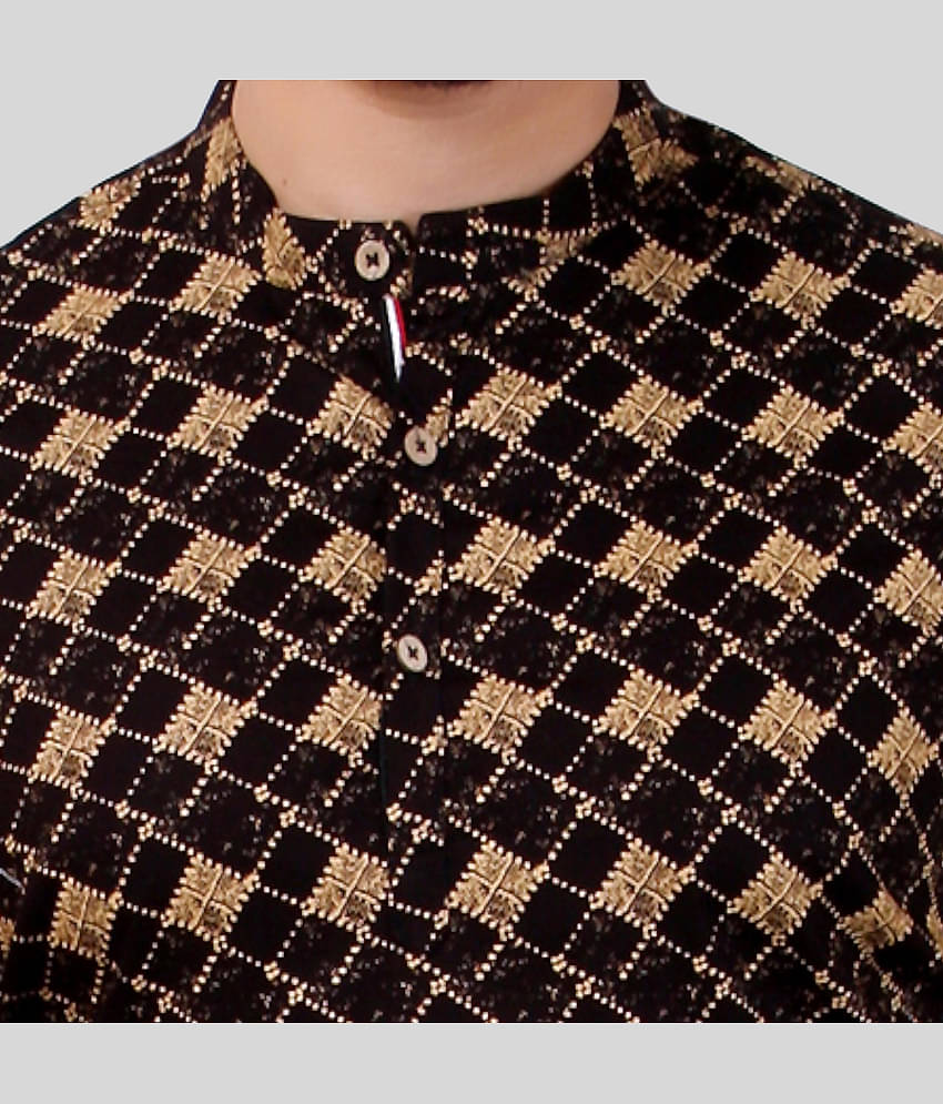 Made In The Shade - Black Cotton Men's Regular Kurta ( Pack of 1 )