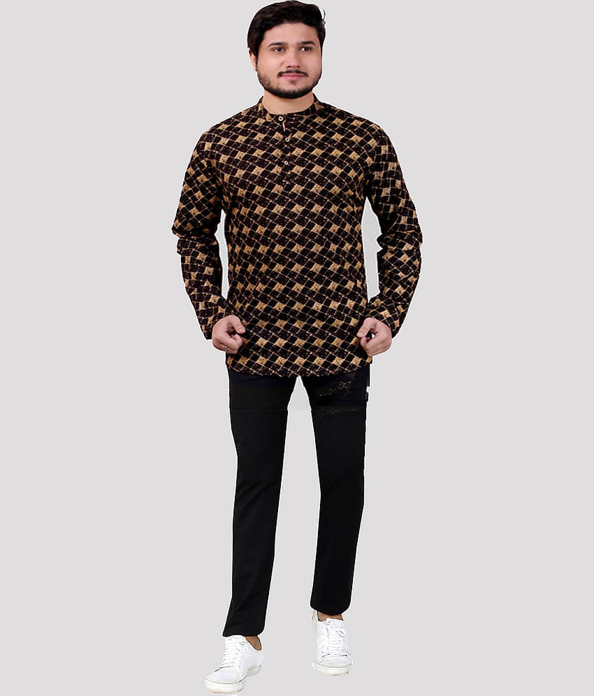 Made In The Shade - Black Cotton Men's Regular Kurta ( Pack of 1 )