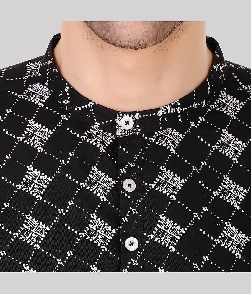 Made In The Shade - Black Cotton Men's Regular Kurta ( Pack of 1 )