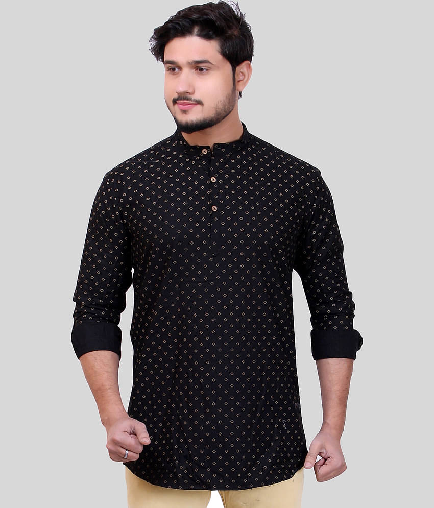 Made In The Shade - Black Cotton Men's Regular Kurta ( Pack of 1 )