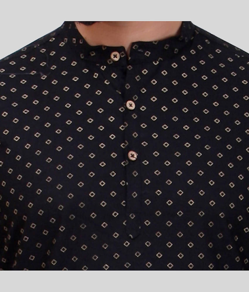 Made In The Shade - Black Cotton Men's Regular Kurta ( Pack of 1 )
