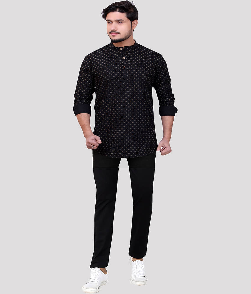Made In The Shade - Black Cotton Men's Regular Kurta ( Pack of 1 )