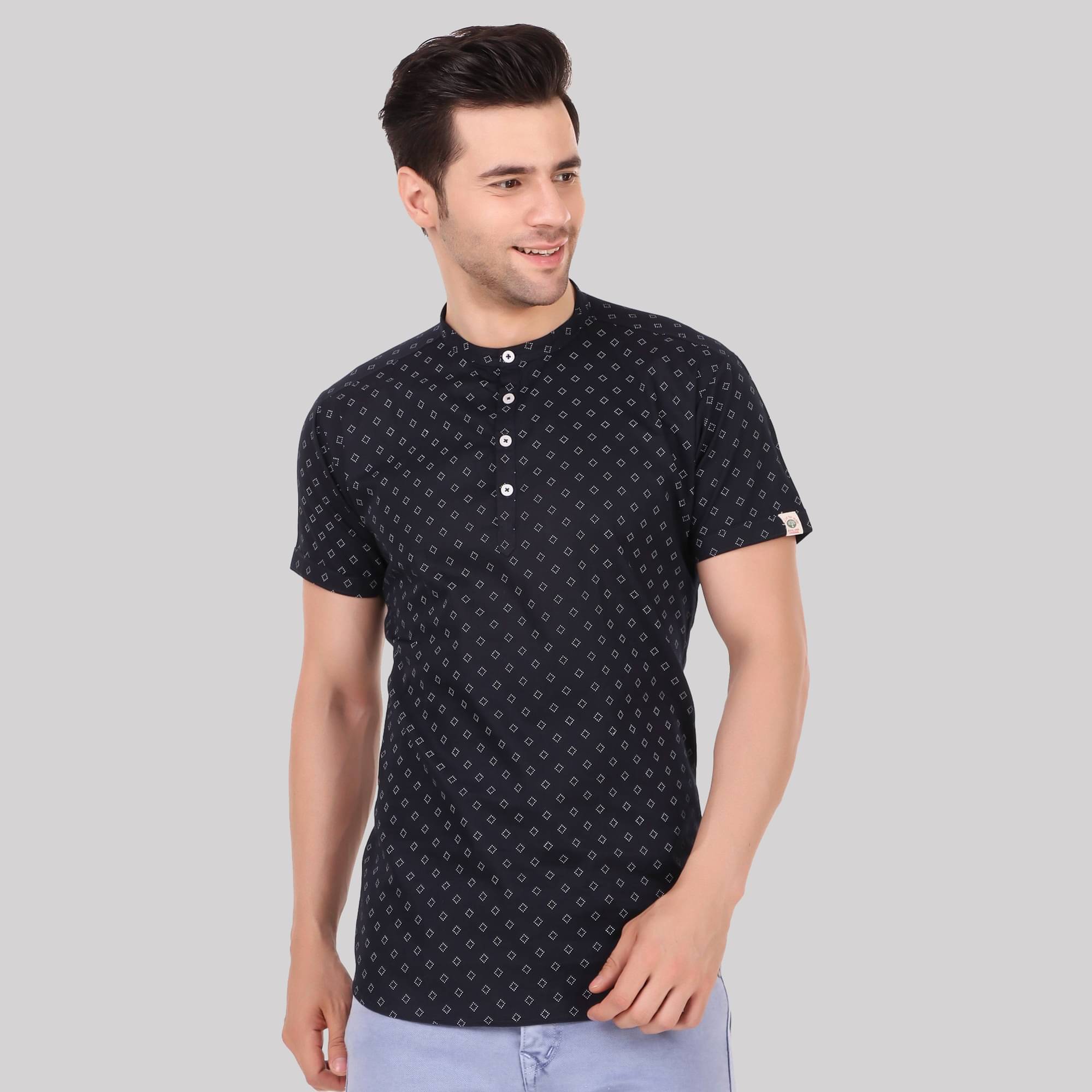     			Made In The Shade - Blue Cotton Men's Regular Kurta ( Pack of 1 )