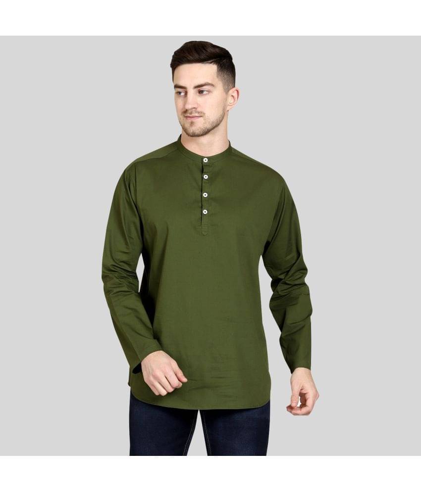 Made In The Shade - Green Cotton Men's Regular Kurta ( Pack of 1 ) Made In The Shade - Green Cotton Men's Regular Kurta ( Pack of 1 )