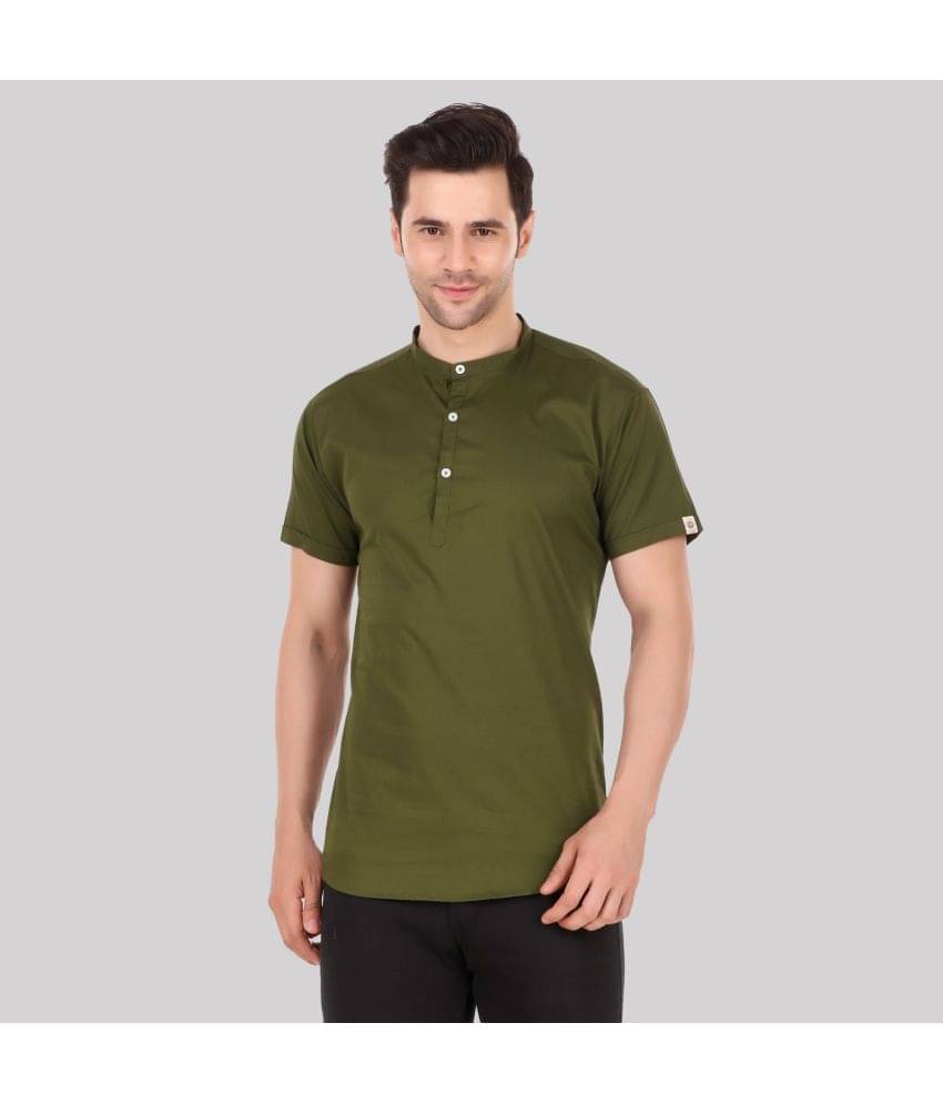 Made In The Shade - Green Cotton Men's Regular Kurta ( Pack of 1 ) Made In The Shade - Green Cotton Men's Regular Kurta ( Pack of 1 )