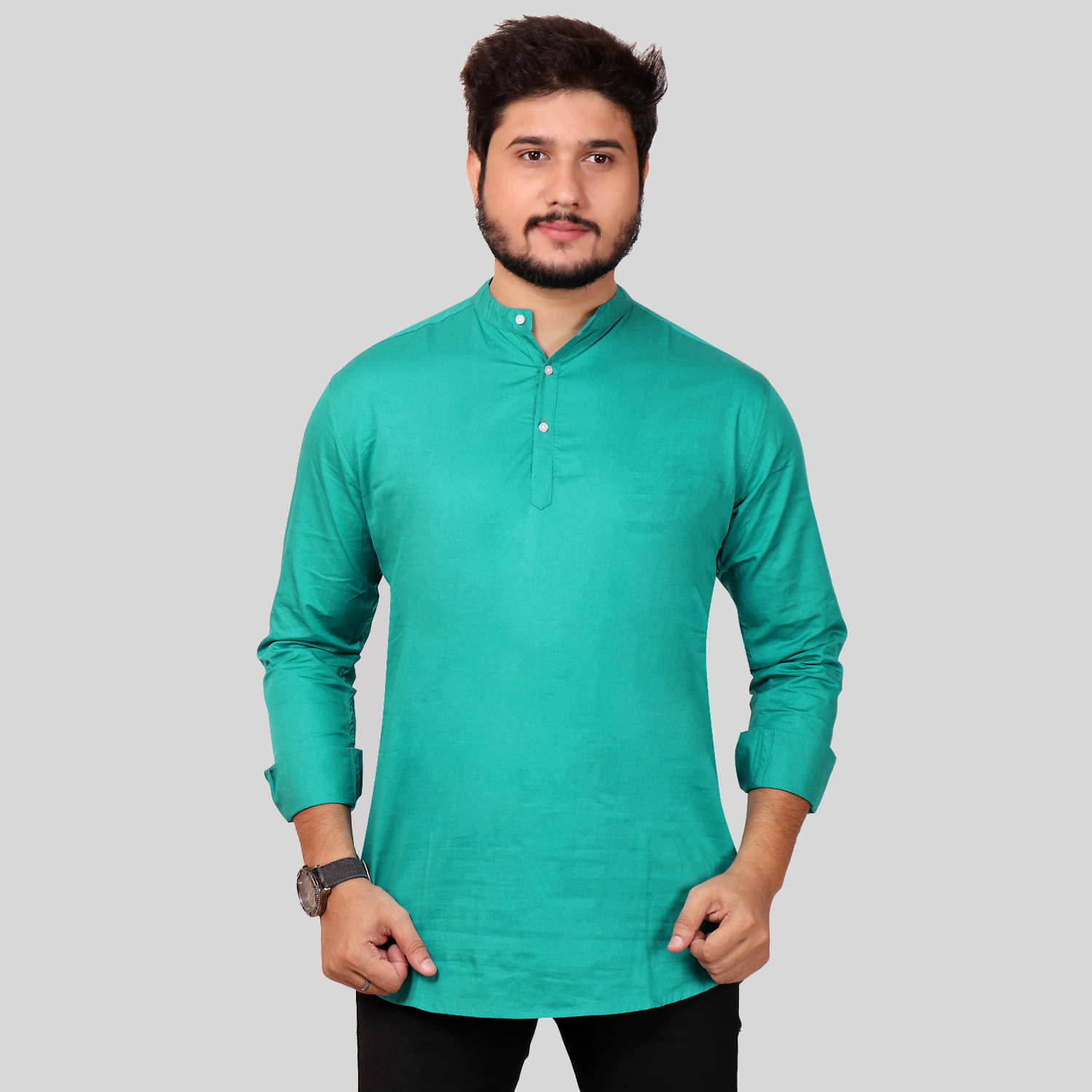 Made In The Shade - Green Cotton Men's Regular Kurta ( Pack of 1 )     			Made In The Shade - Green Cotton Men's Regular Kurta ( Pack of 1 )