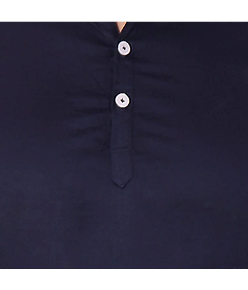 Made In The Shade - Navy Cotton Men's Regular Kurta ( Pack of 1 )