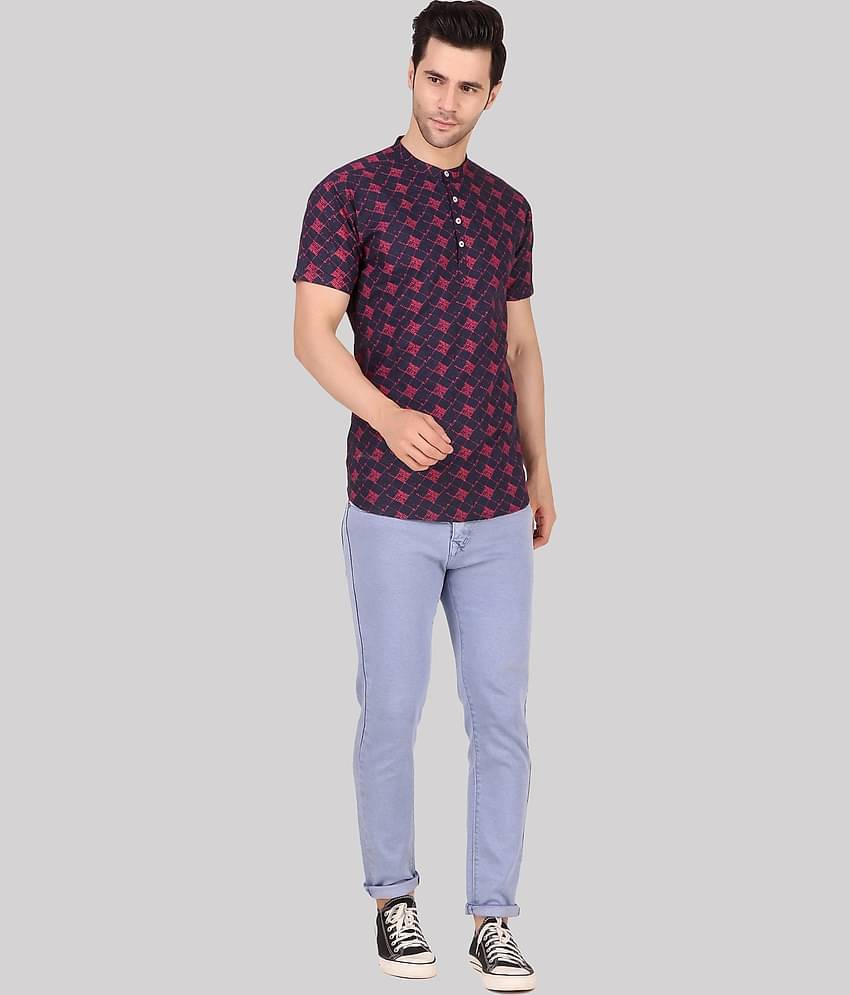 Made In The Shade - Purple Cotton Men's Regular Kurta ( Pack of 1 )